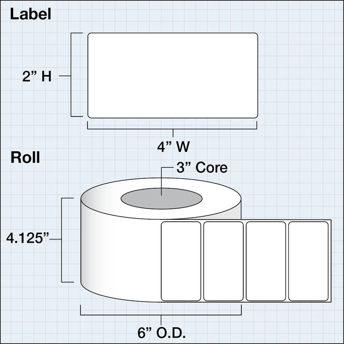 4" x 2" Clear Gloss Polyester — catalog reference 1115