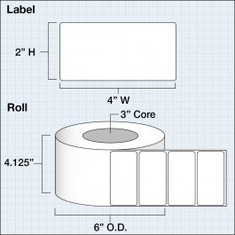4" x 2" Premium Gloss Paper — catalog reference 1153