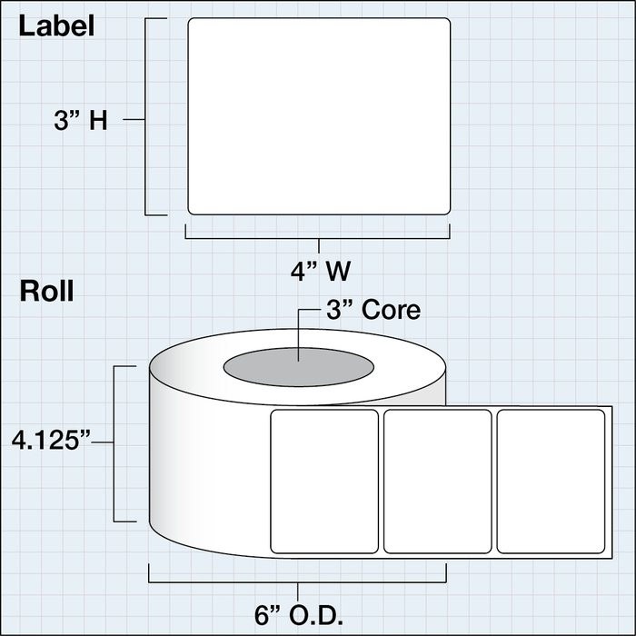 4" x 3" Extreme Gloss Polyester — catalog reference 1111
