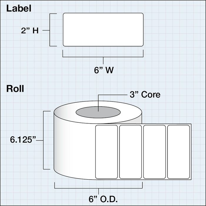 6" x 2" Premium Gloss Paper — catalog reference 1158
