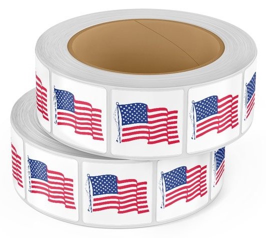 Patriotic Stock Roll Labels — catalog reference 1287