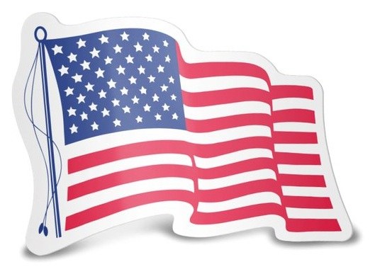 Patriotic Stock Flag Decals — catalog reference 1286