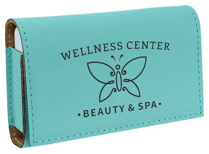 4.75 x 3.125 in. Leatherette Pill Box teal/black — catalog reference 1016