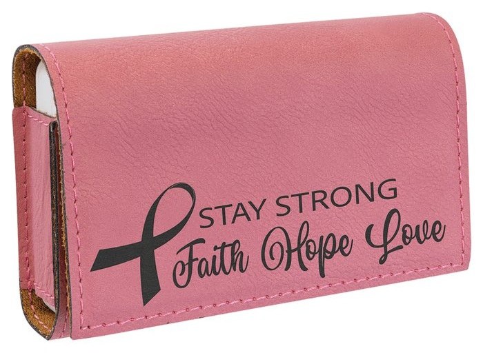 4.75 x 3.125 in. Leatherette Pill Box pink/black — catalog reference 1017