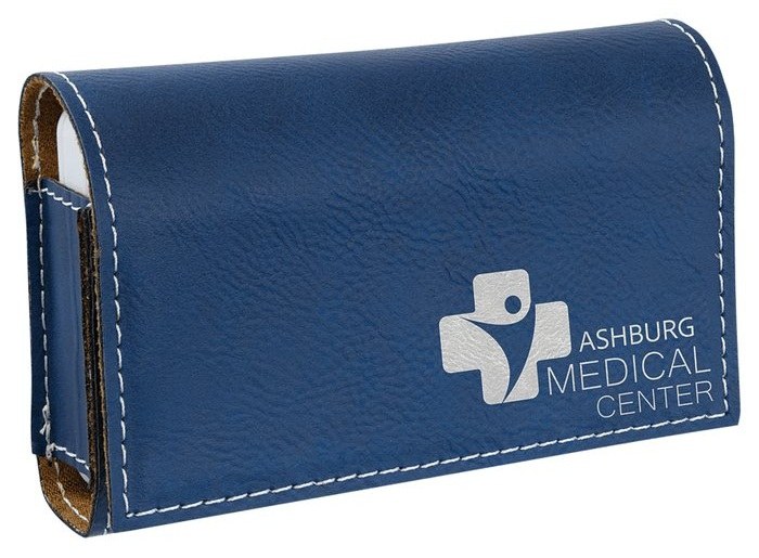 4.75 x 3.125 in. Leatherette Pill Box blue/silver — catalog reference 1018