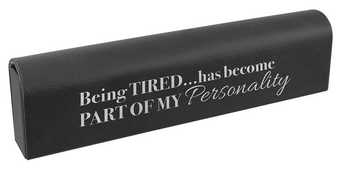 9.75 x 2.5 in. Leatherette Pill Box black/silver — catalog reference 1021