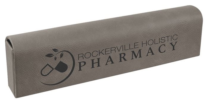 9.75 x 2.5 in. Leatherette Pill Box gray/black — catalog reference 1020