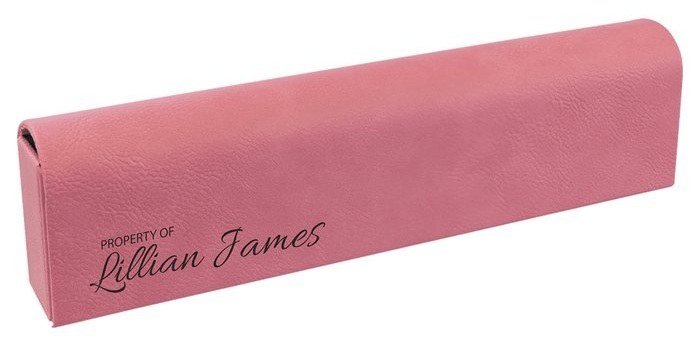 9.75 x 2.5 in. Leatherette Pill Box pink/black — catalog reference 1023