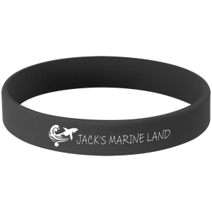 3 3/4 in. Black / White Silicone Bracelets — catalog reference 1736