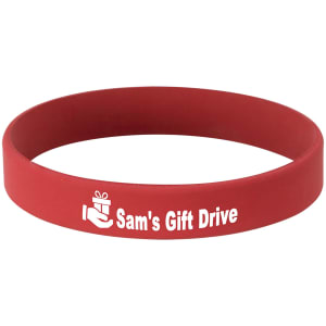 4 1/8 in. Red / White Silicone Bracelets — catalog reference 1742