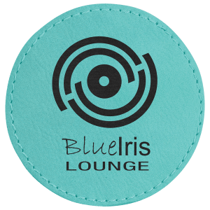 3" Round Teal Leatherette Patch with Adhesive — catalog reference 1378