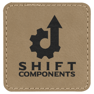 2 1/2" x 2 1/2" Light Brown Leatherette Square Patch with Premium Adhesive — catalog reference 1558