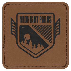 2 1/2" x 2 1/2" Dark Brown Leatherette Square Patch with Premium Adhesive — catalog reference 1554