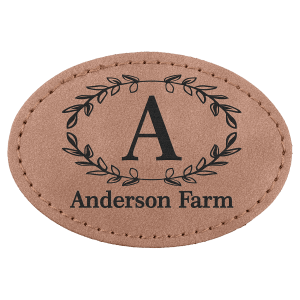 3" x 2" Blush Premier Leatherette Oval Patch with Premium Adhesive - Collection — catalog reference 162