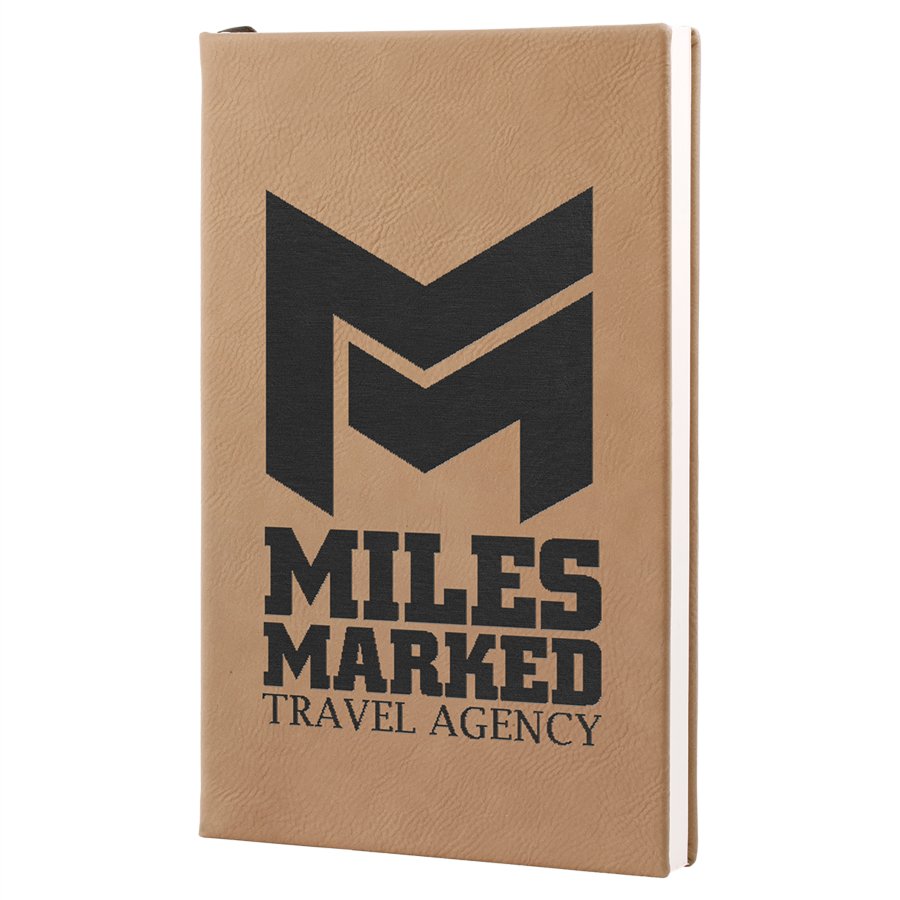 Light Brown Small Leatherette Lined Journals — Ref 2415