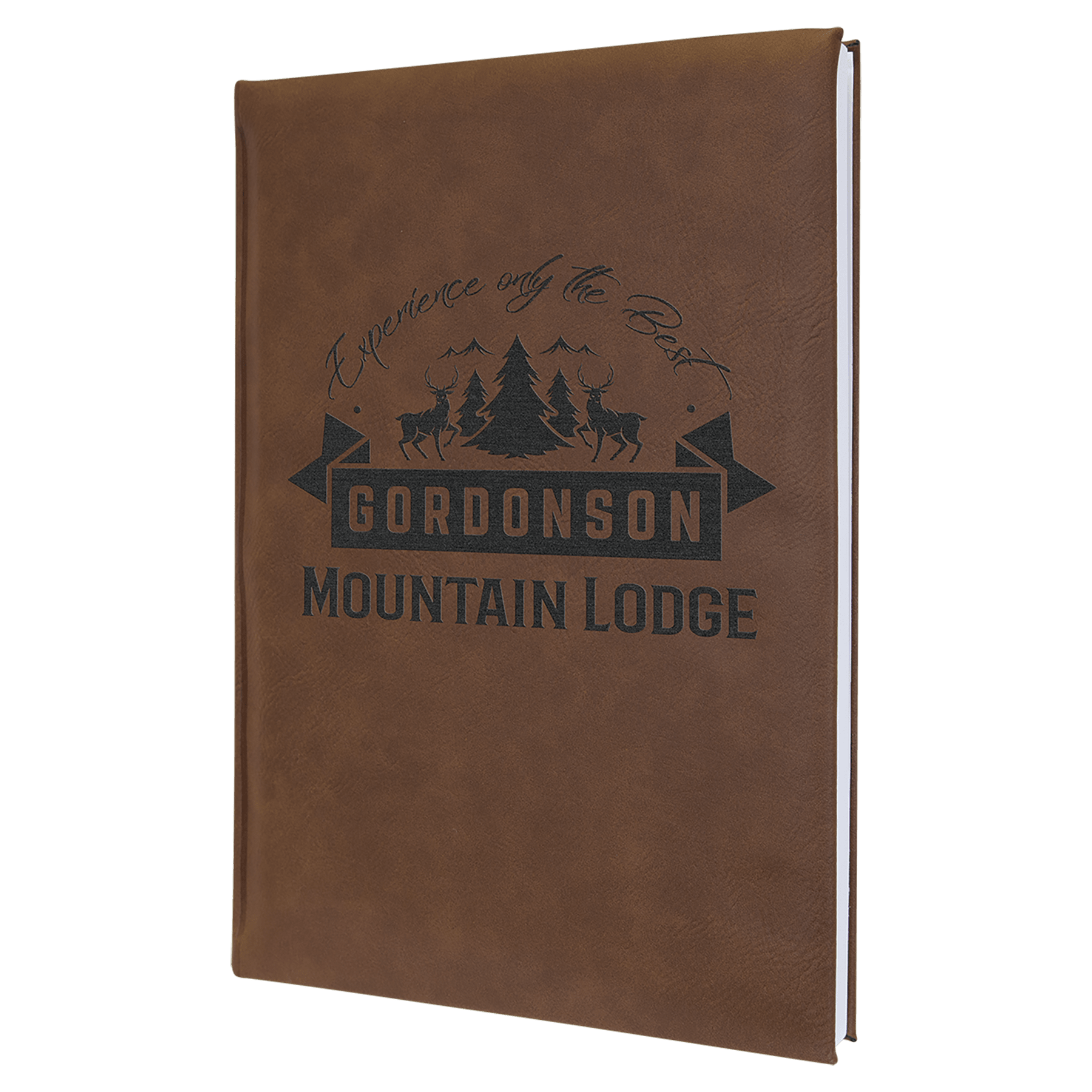 Dark Brown Large Leatherette Lined Journals — Ref 2382