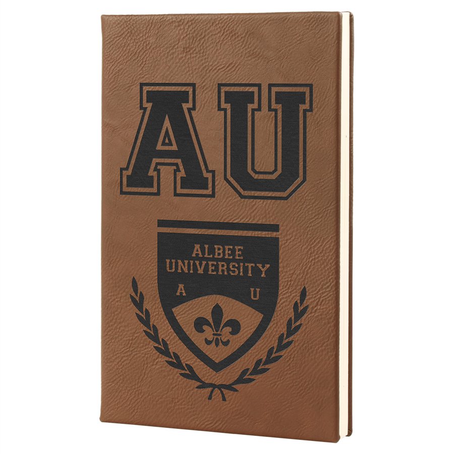 Dark Brown Small Leatherette Lined Journals — Ref 2416