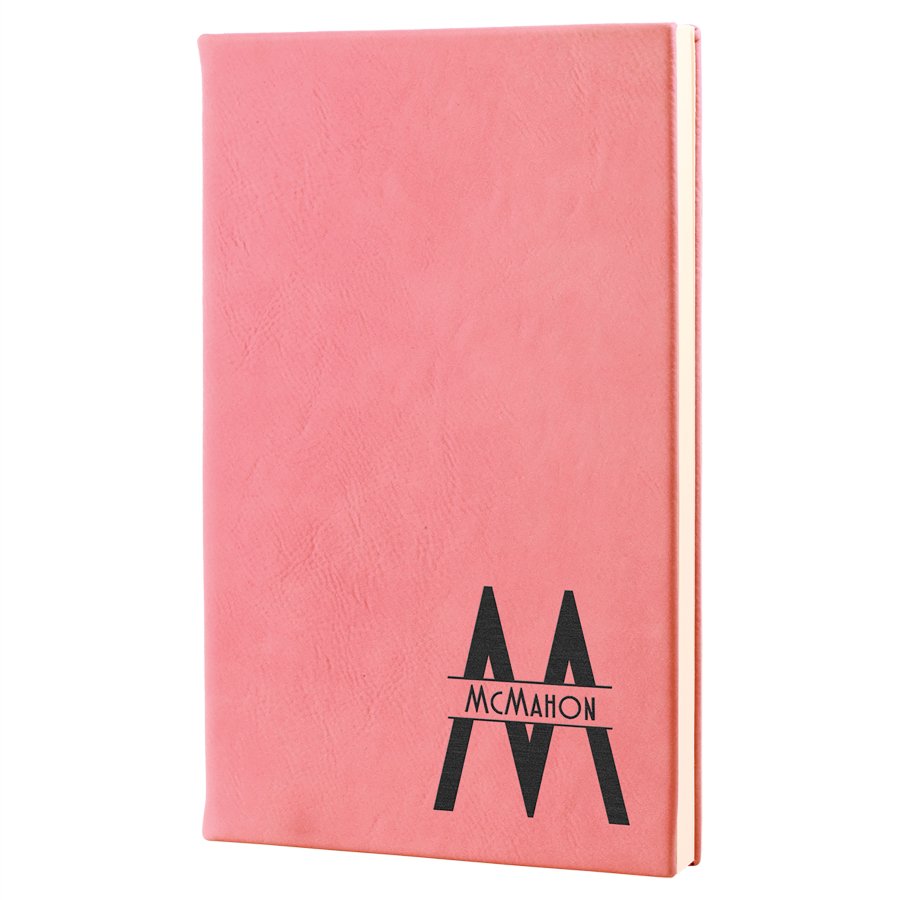 Pink Small Leatherette Lined Journals — Ref 2421