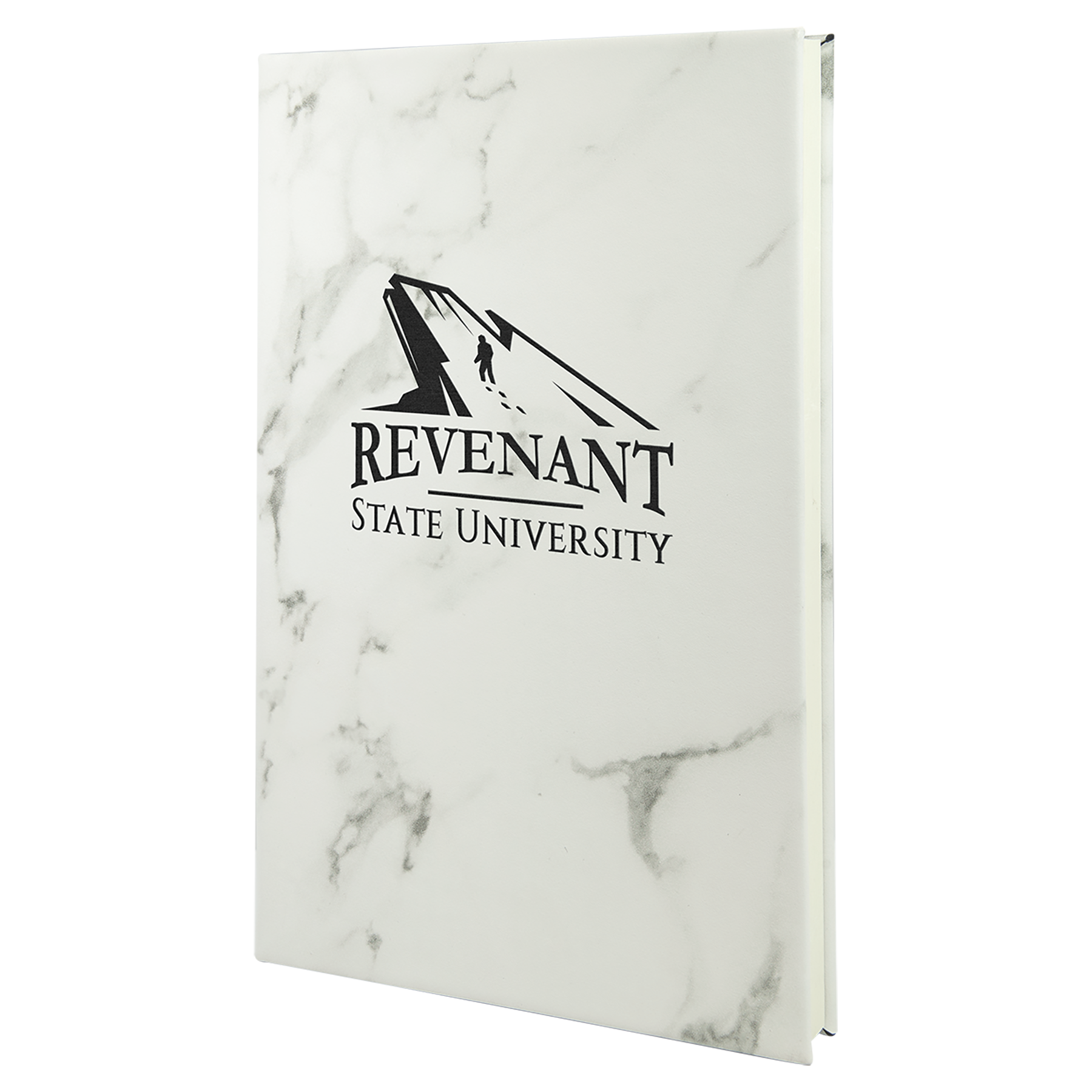 White Marble Small Leatherette Lined Journals — Ref 2428
