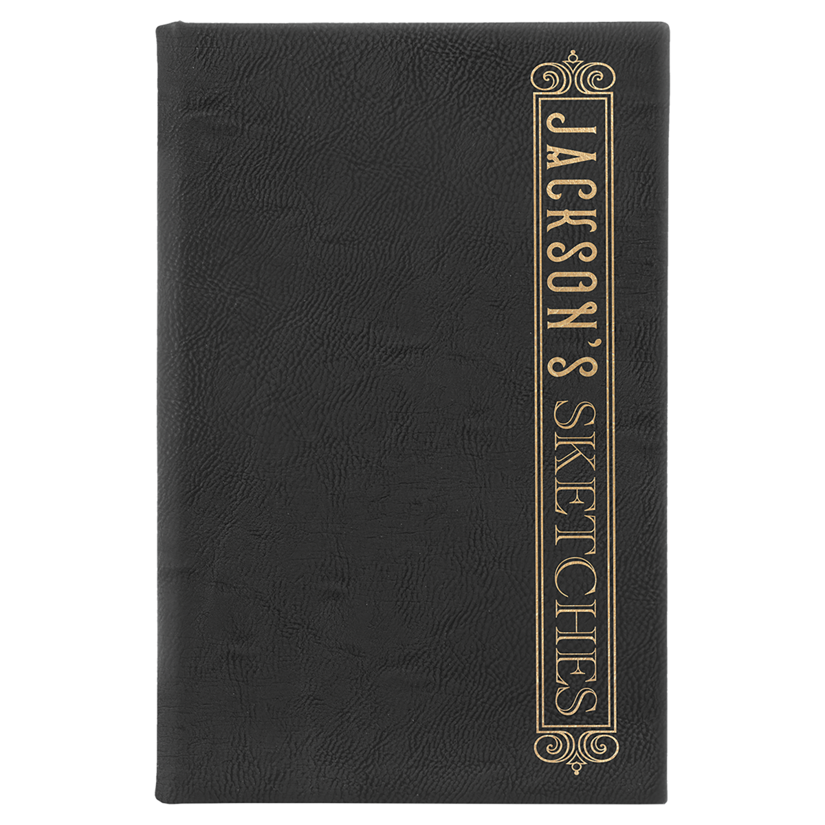 Black/Gold Small Leatherette Sketchbooks — Ref 2366