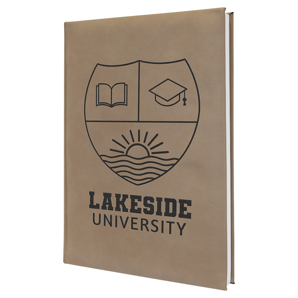 Light Brown Large Leatherette Lined Journals — Ref 2381