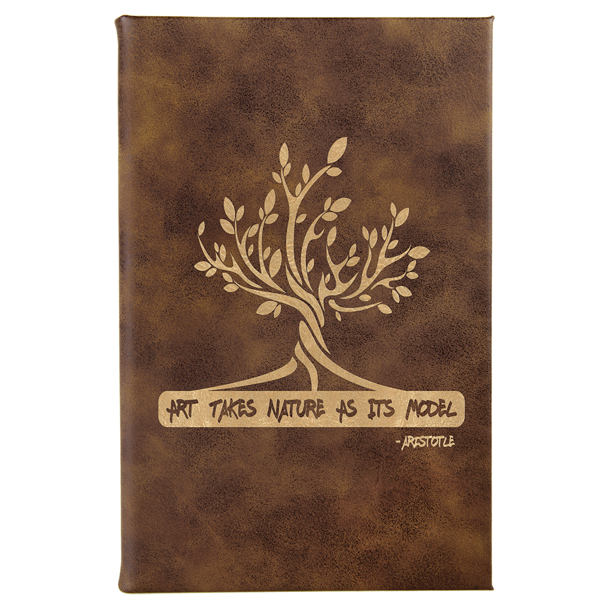 Rustic/Gold Small Leatherette Sketchbooks — Ref 2372