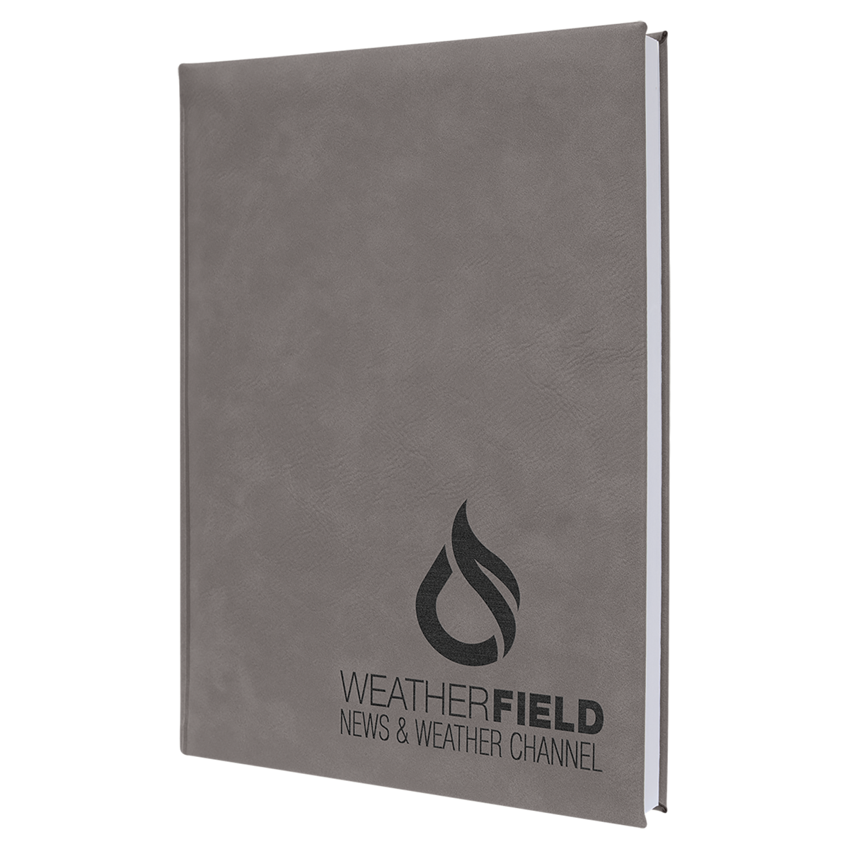 Gray Large Leatherette Lined Journals — Ref 2385