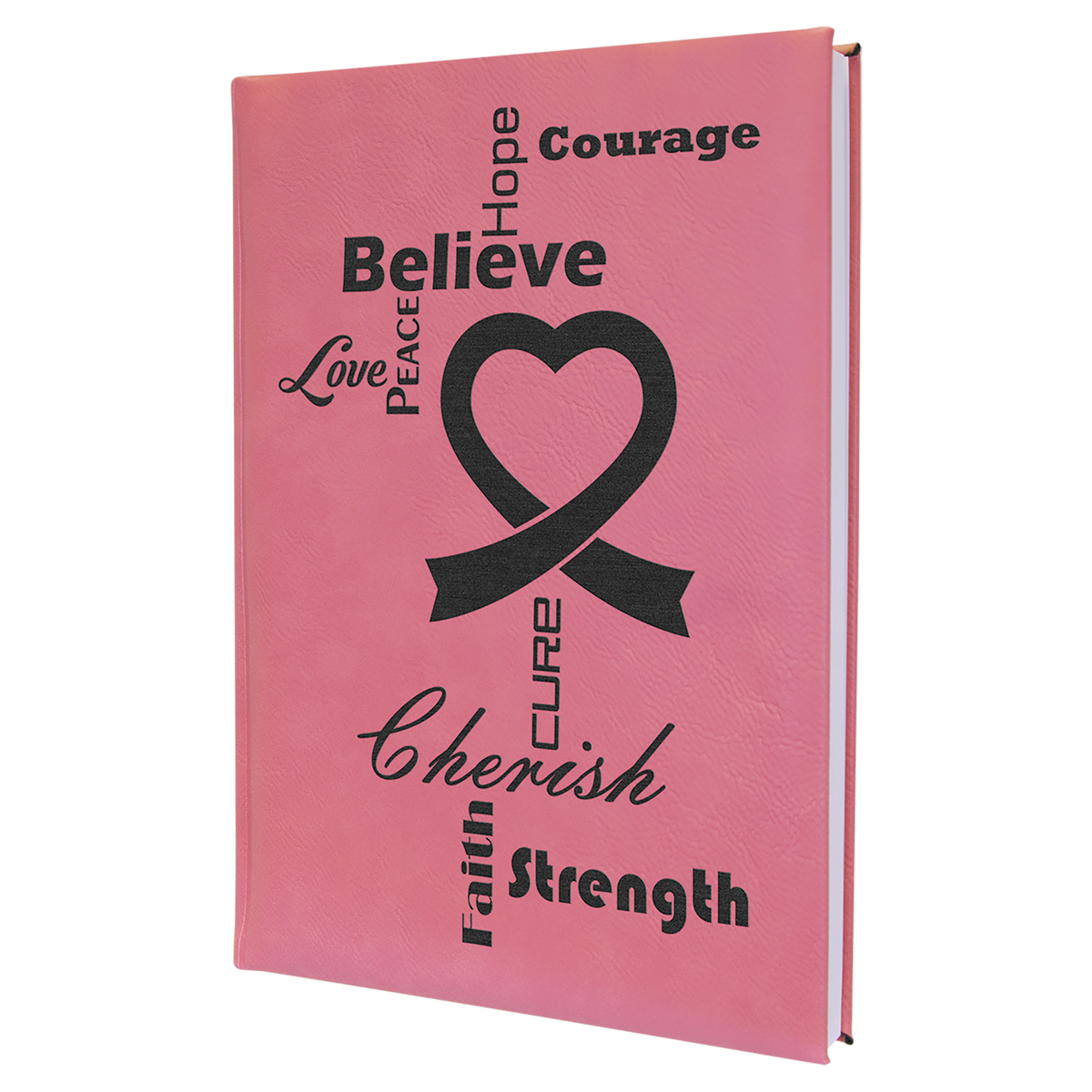 Pink Large Leatherette Lined Journals — Ref 2387