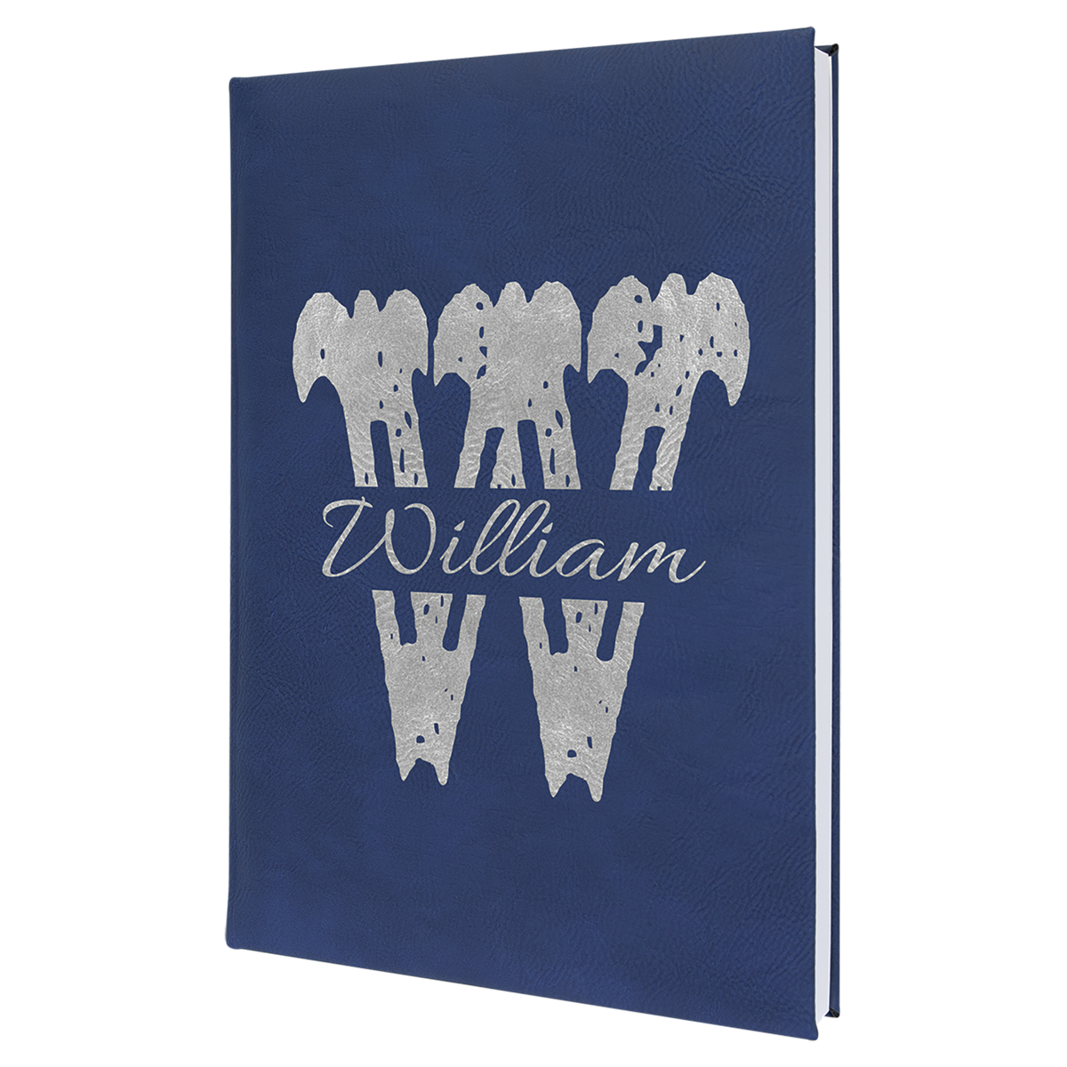 Blue/Silver Large Leatherette Lined Journals — Ref 2392