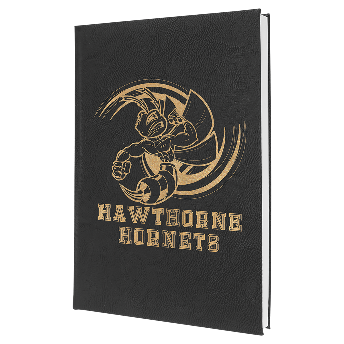 Black/Gold Large Leatherette Sketchbooks — Ref 2400
