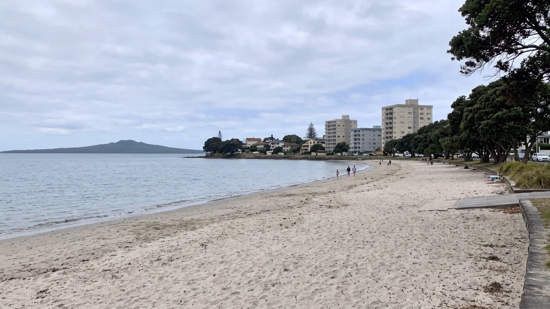 Takapuna Beach with Rangitoto Island on the horizon, Auckland