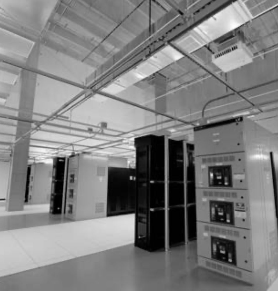 Electrical switchgear beside server cabinets