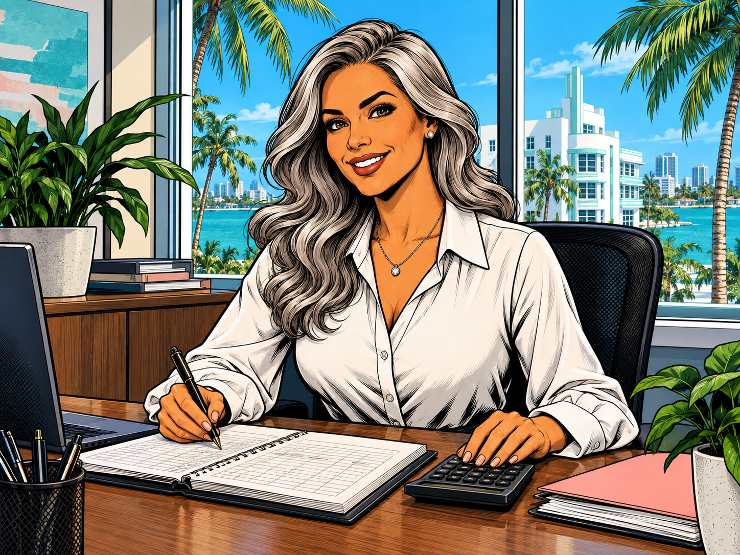 Illustrated BooXverse portrait of the local BooXkeeping owner