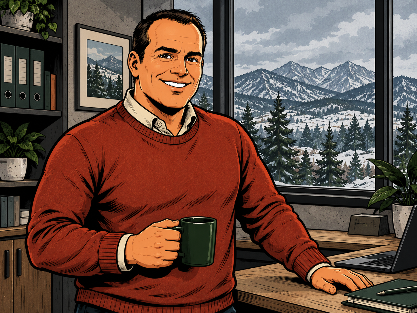 Illustrated BooXverse portrait of the local BooXkeeping owner