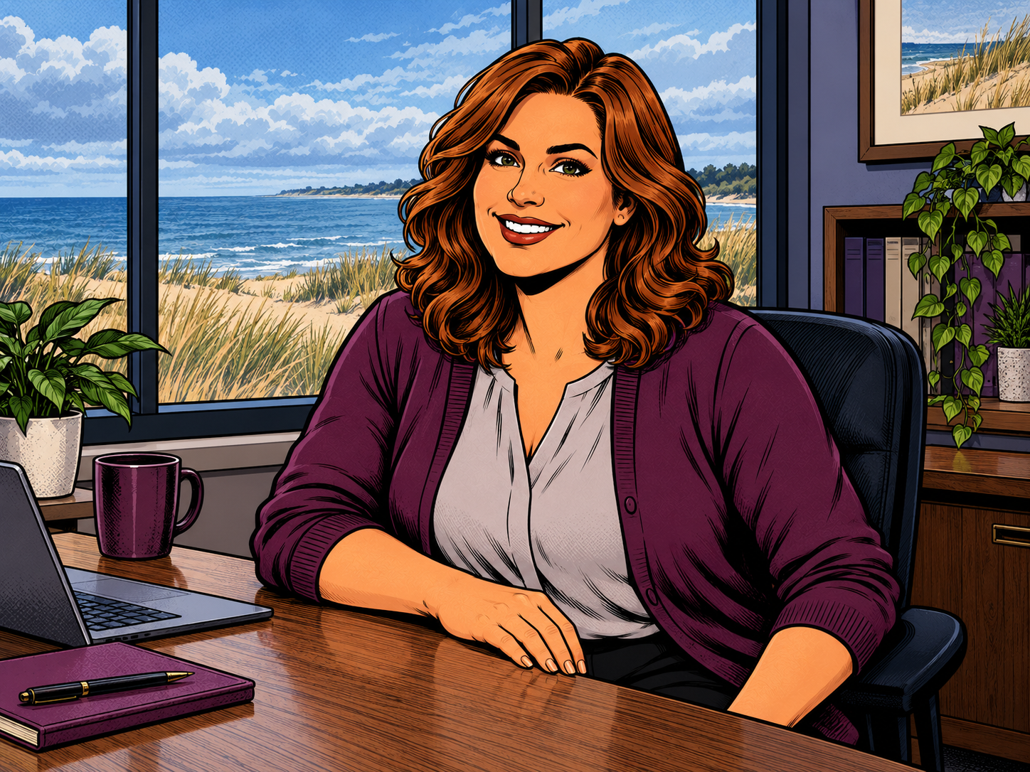 Illustrated BooXverse portrait of the local BooXkeeping owner