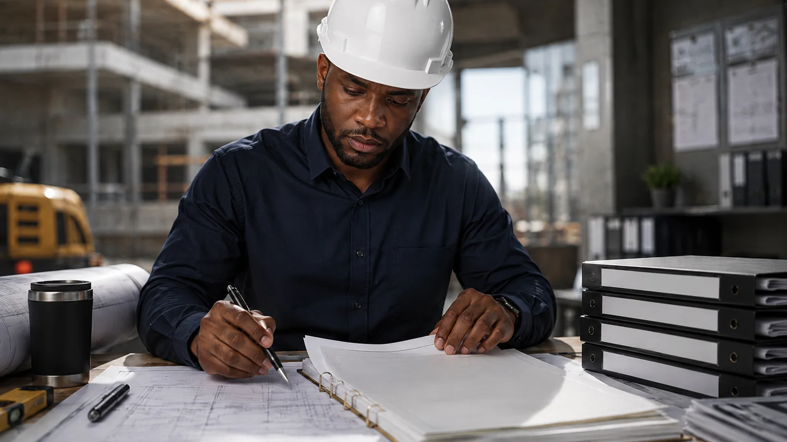 Florida construction contractor reviewing licensing documents
