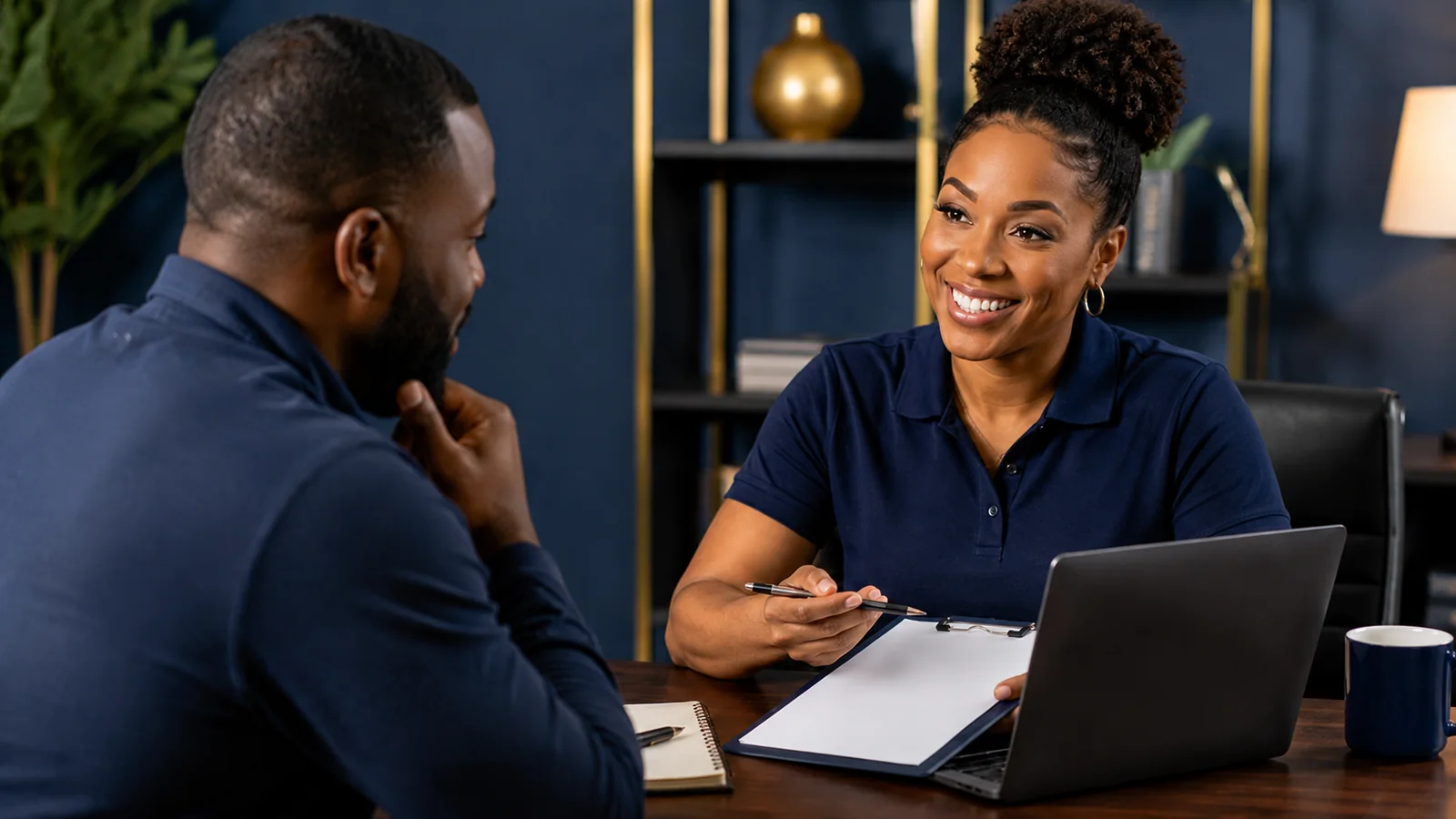 Contractor meeting with a licensing specialist