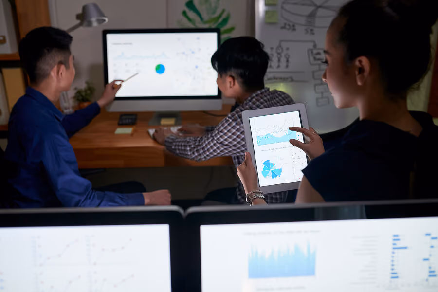 Online ad performance being analyzed on screen