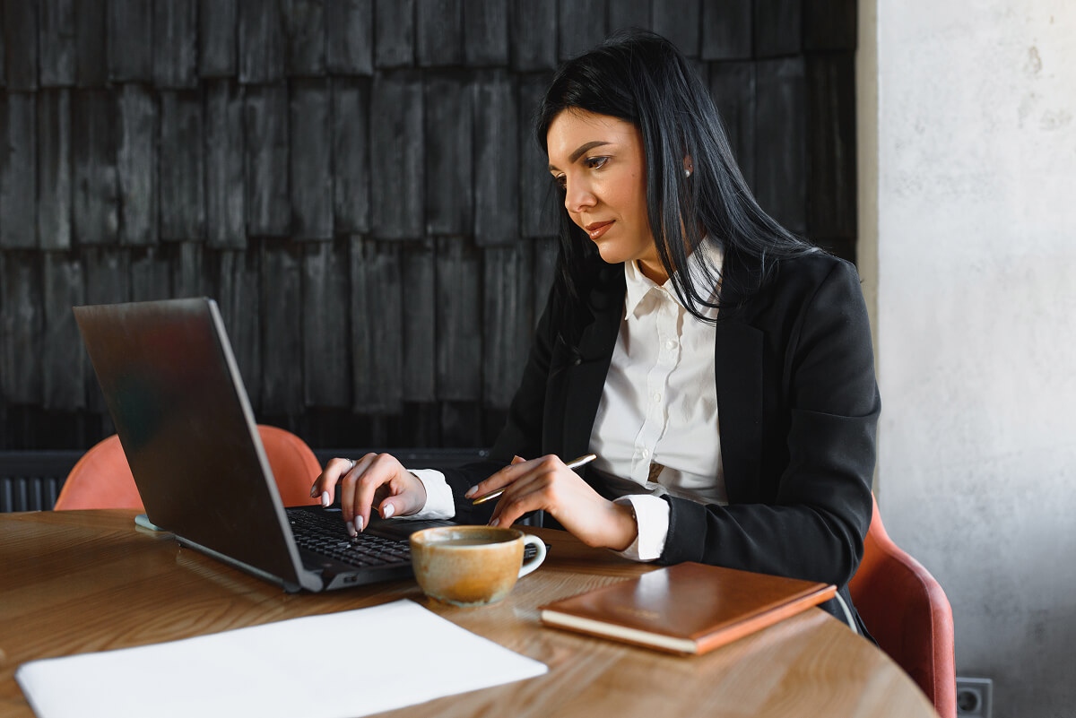 Professional working on a laptop