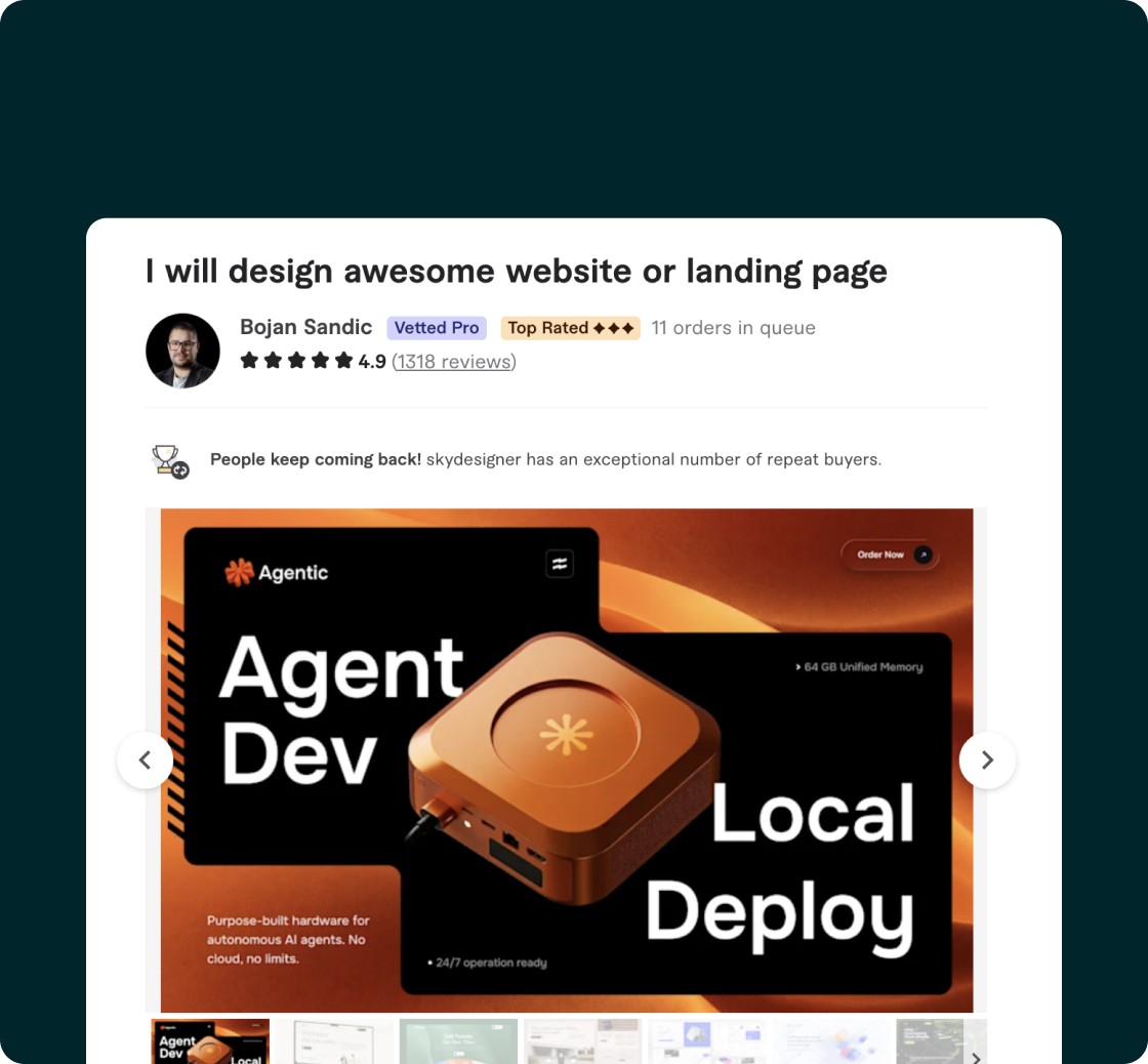 Website designs by SkyDesigner shown on desktop and mobile