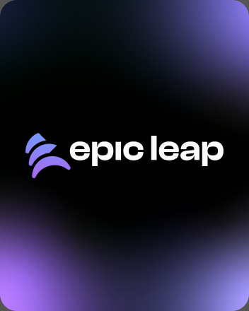 Epic Leap logo after redesign, dark gradient identity