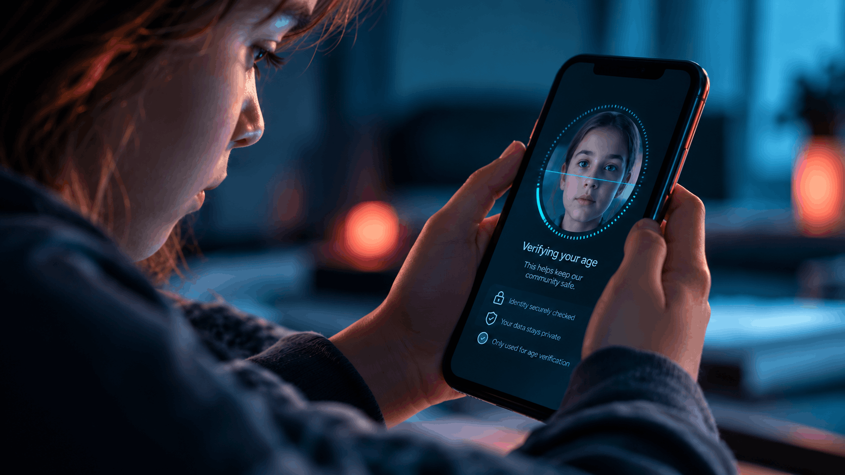 Age verification screen on a mobile device