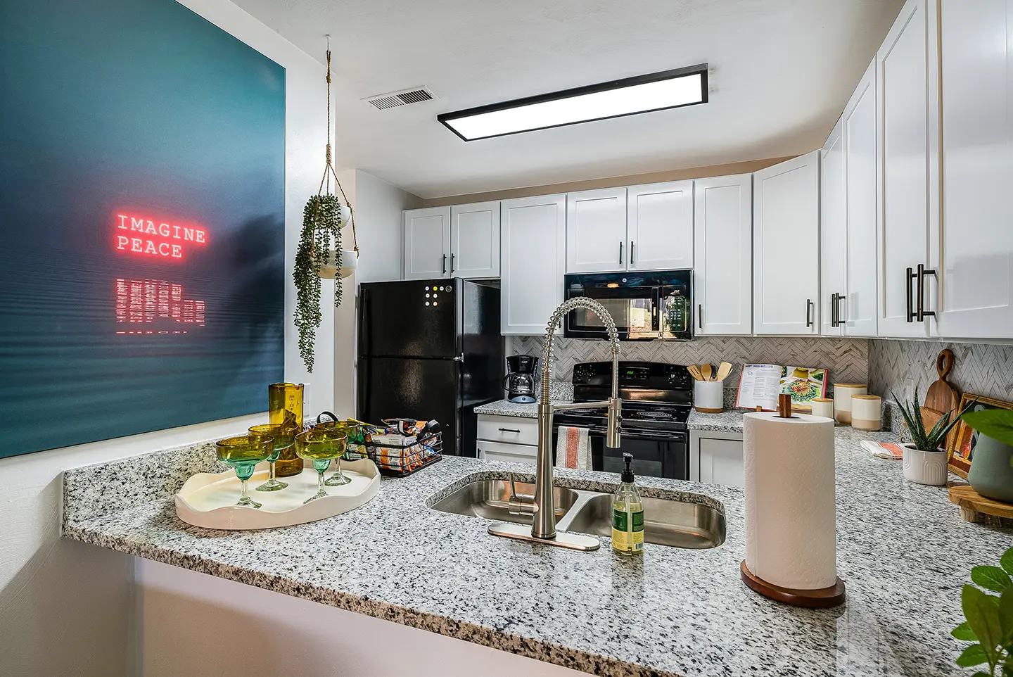 Renovated kitchen with new countertops