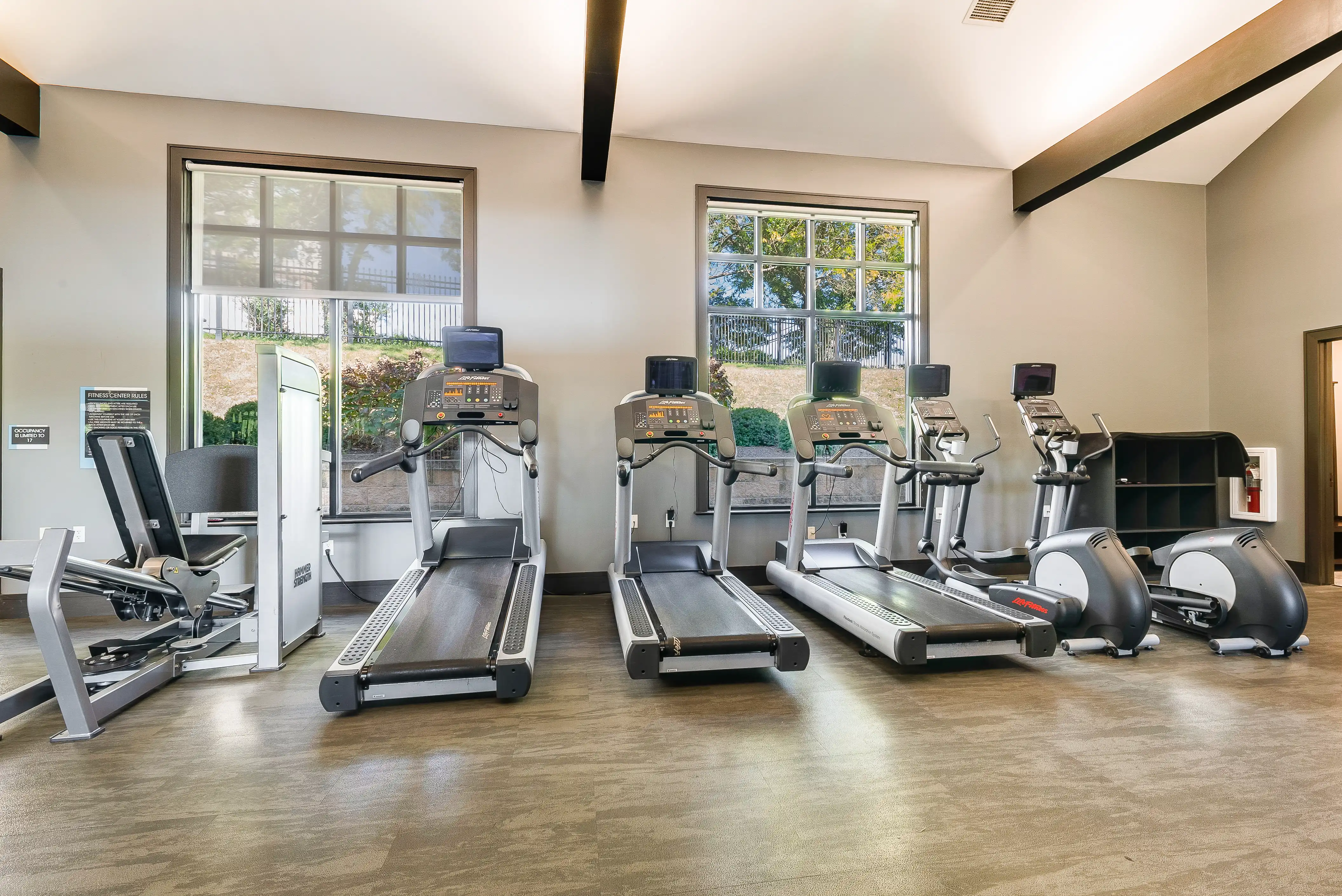 Cardio area with treadmills in the fitness center