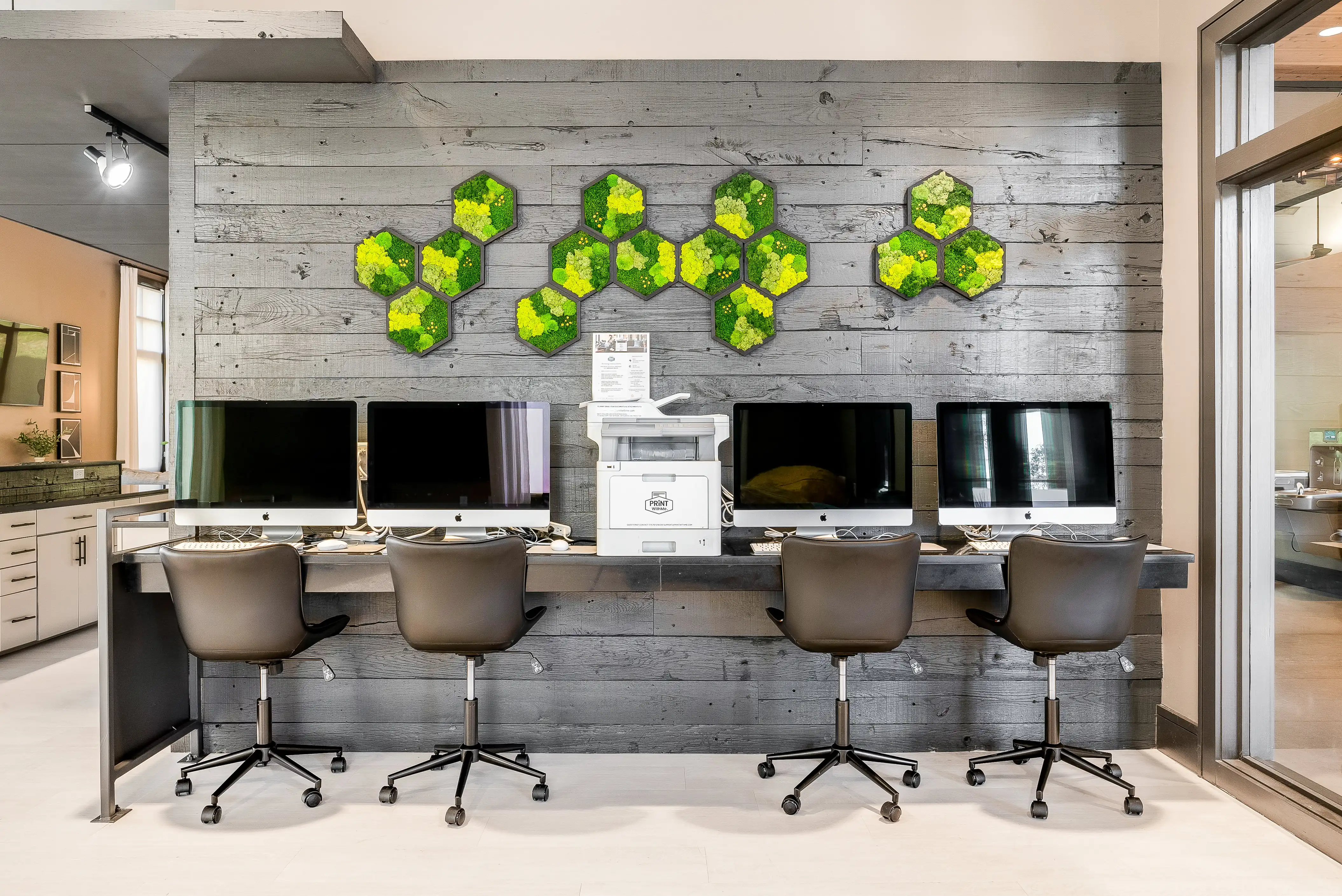Study room with computer stations