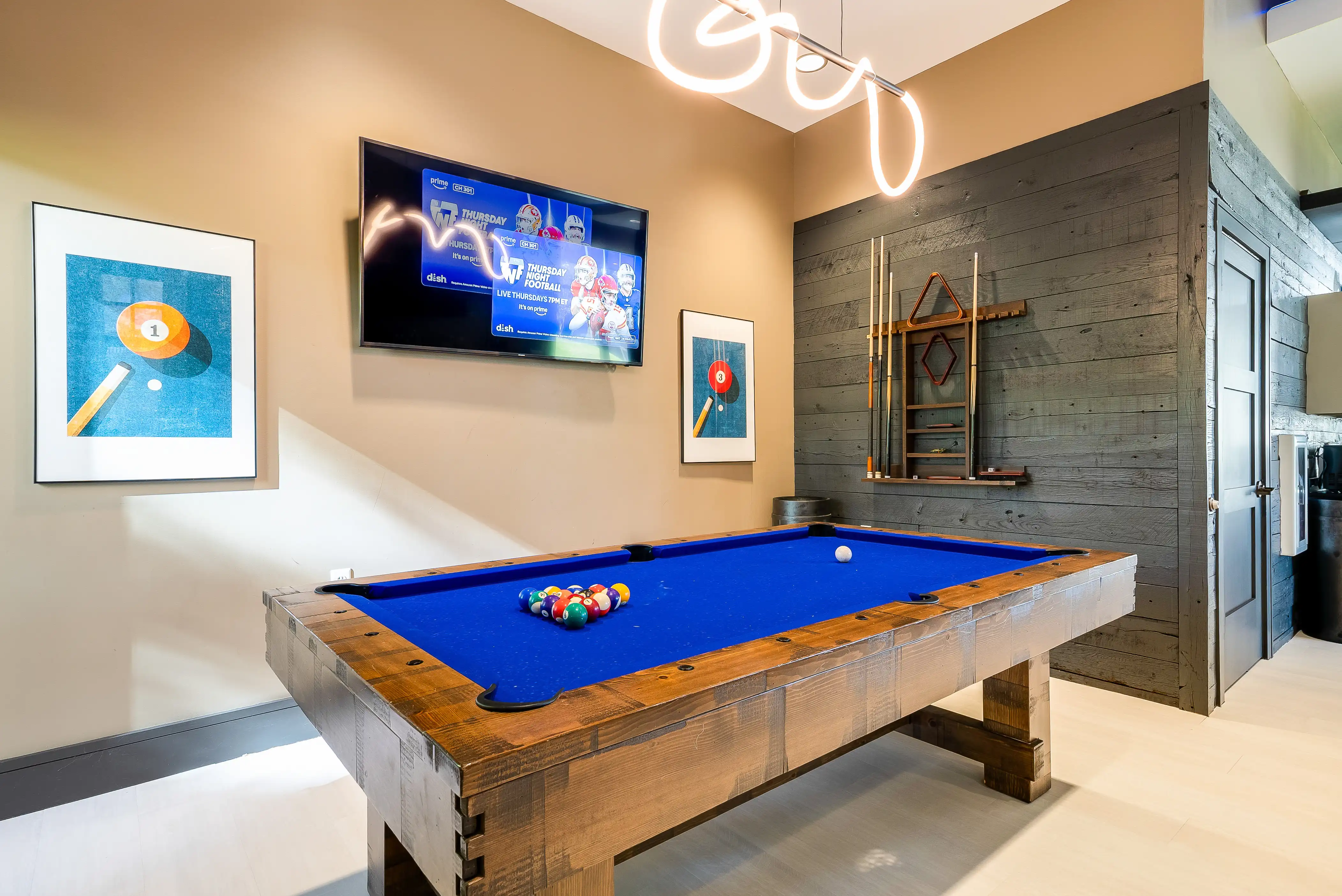 Billiards table in the clubhouse