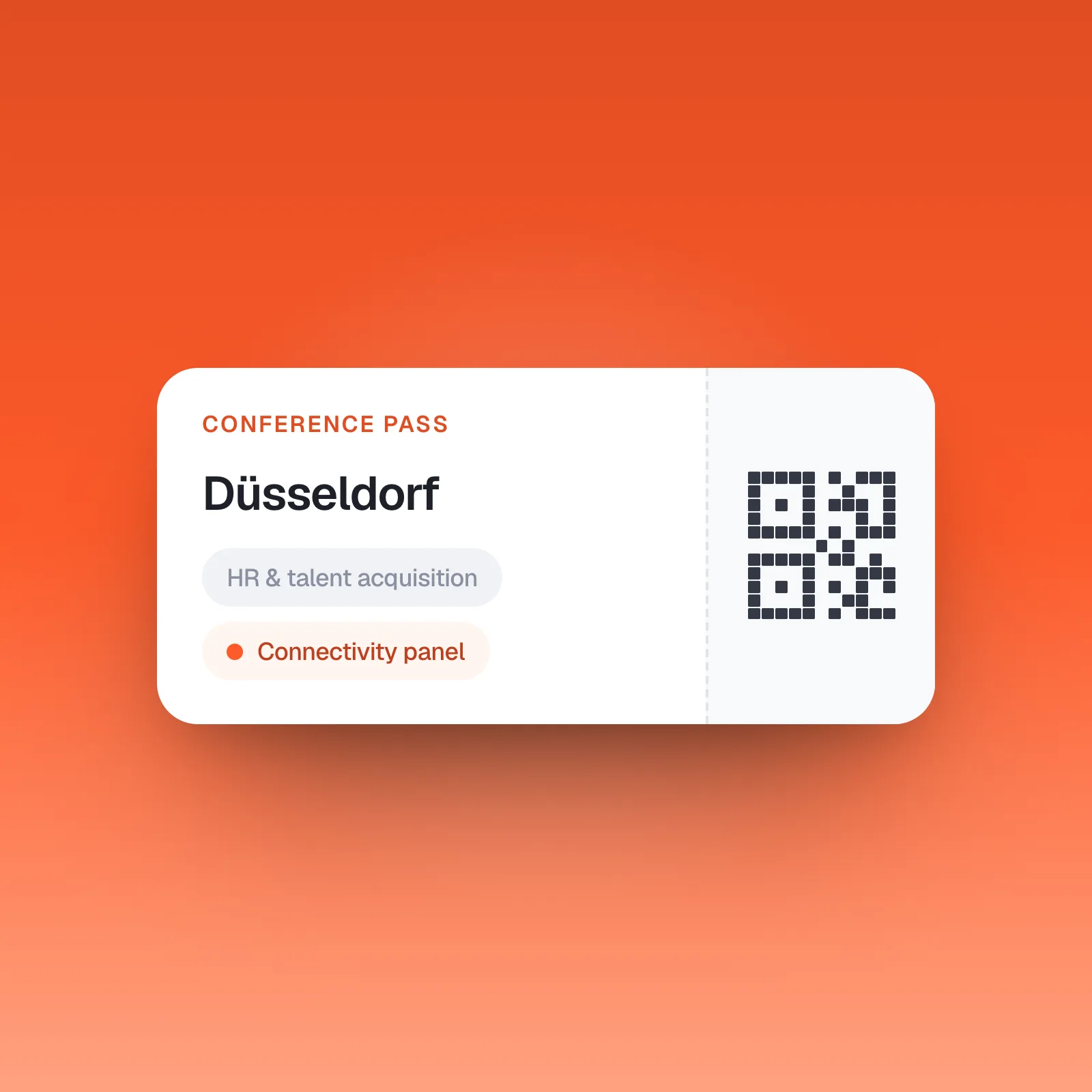 Illustration: conference pass for an HR conference in Düsseldorf with a connectivity panel