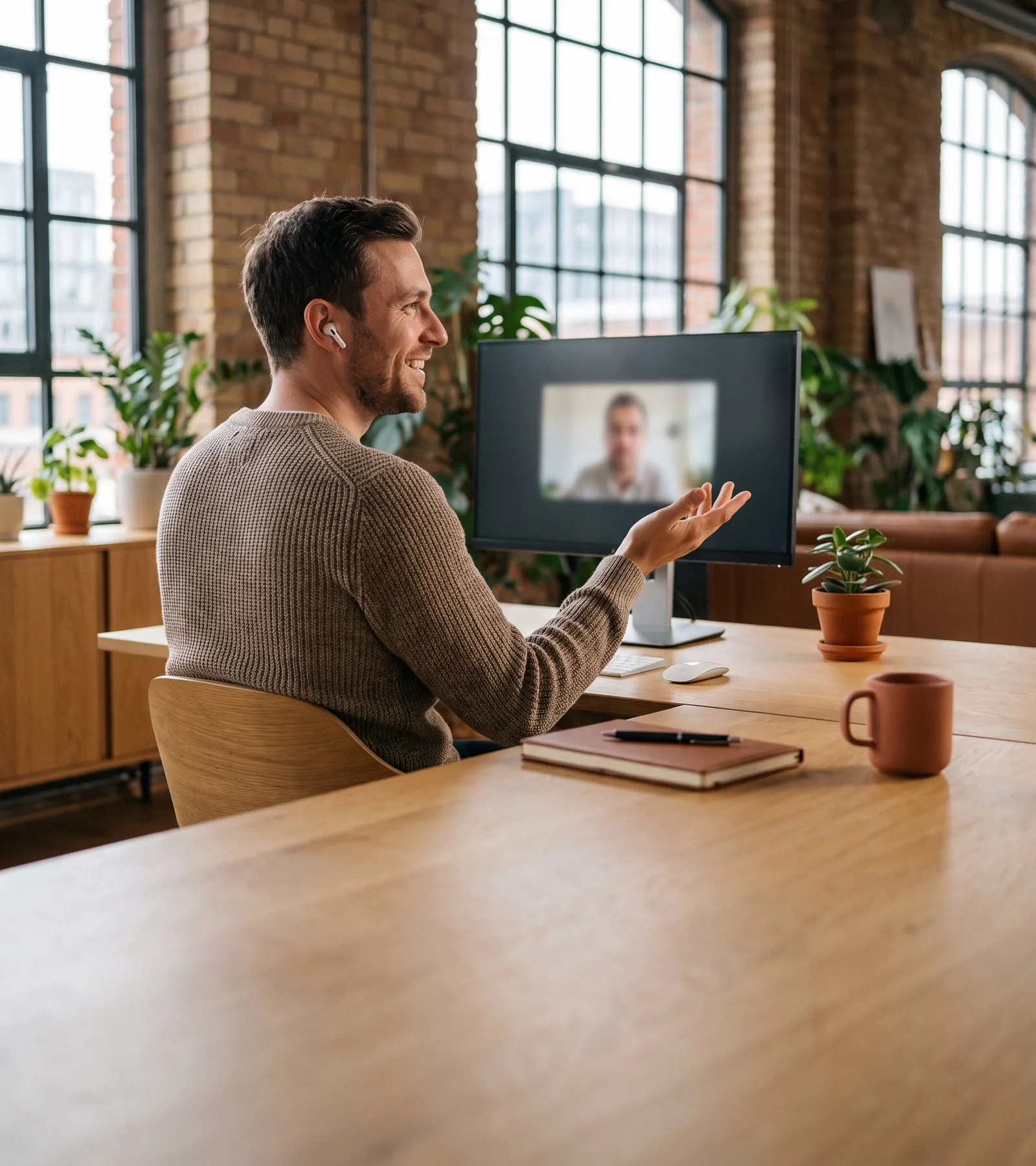 Customer success manager on a video call with a customer