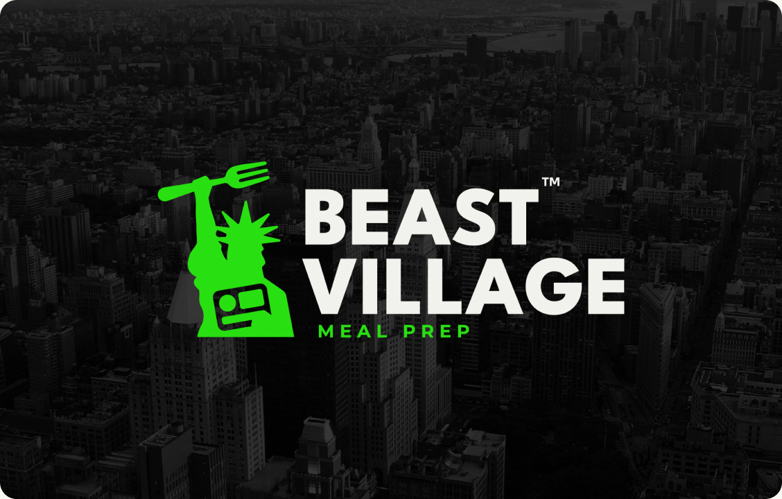 We merged a New York icon, the Statue of Liberty, with a fork, so the mark says "NYC" and "food" in one glance.