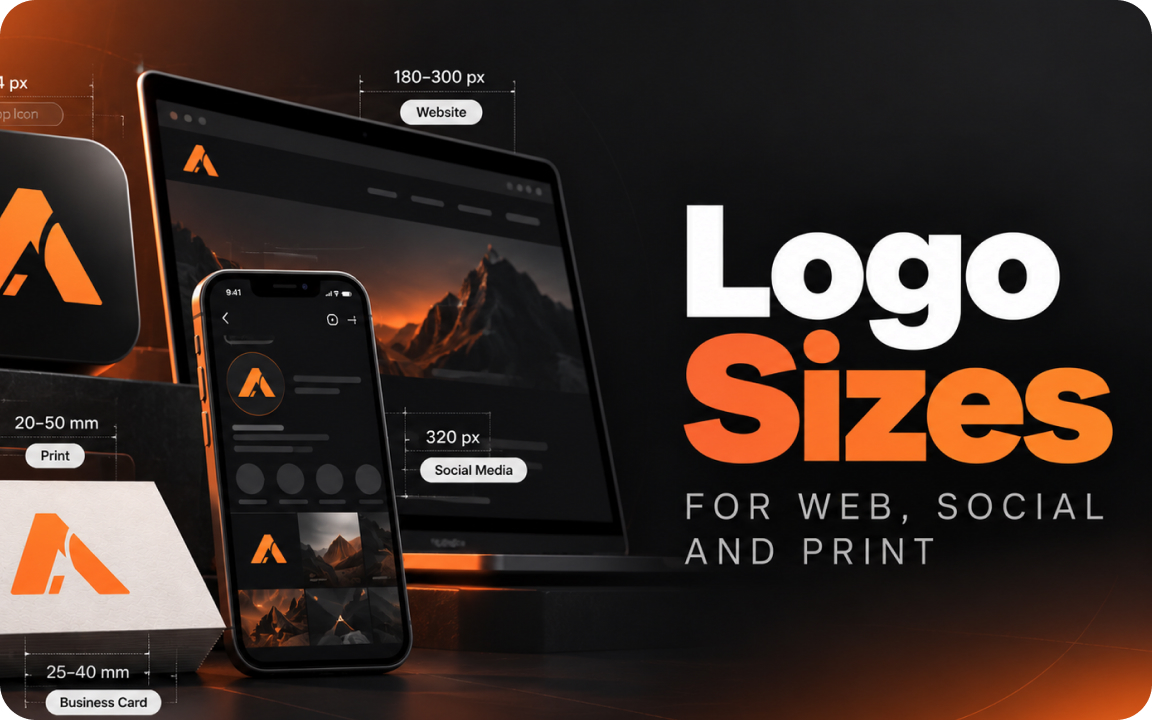 Logo sizes for web, social and print